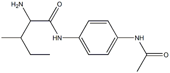 N-[4-(acetylamino)phenyl]-2-amino-3-methylpentanamide 结构式