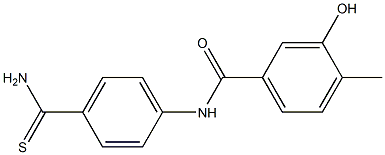 N-[4-(aminocarbonothioyl)phenyl]-3-hydroxy-4-methylbenzamide 结构式