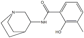 N-{1-azabicyclo[2.2.2]octan-3-yl}-2-hydroxy-3-methylbenzamide 结构式