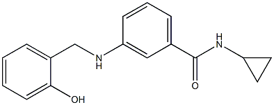 N-cyclopropyl-3-{[(2-hydroxyphenyl)methyl]amino}benzamide 结构式