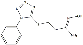 N'-hydroxy-3-[(1-phenyl-1H-1,2,3,4-tetrazol-5-yl)sulfanyl]propanimidamide 结构式