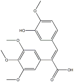 3-(3-Hydroxy-4-methoxy-phenyl)-2-(3,4,5-trimethoxy-phenyl)-acrylic acid 结构式