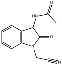 Acetamide,  N-[1-(cyanomethyl)-2,3-dihydro-2-oxo-1H-indol-3-yl]- 结构式