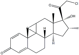 17a-Hydroxy-21-chloro-9,11-epoxy-16a-methylpregna-1,4-diene-3,20-dione 结构式