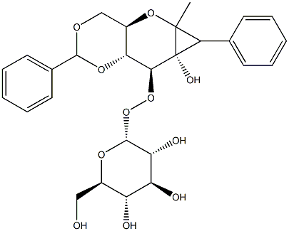 Methyl 4,6-Di-O-benzylidene-3-O-(-D-glucopyranoside)-a-D-glucopyranoside 结构式