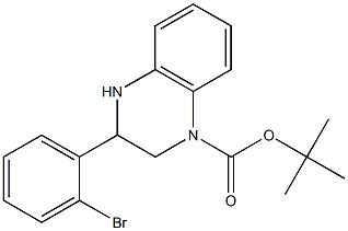 3-(2-Bromo-phenyl)-3,4-dihydro-2H-quinoxaline-1-carboxylic acid tert-butyl ester 结构式