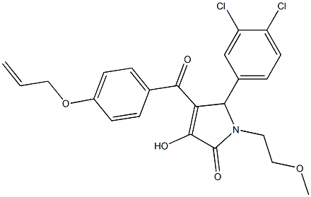 4-[4-(allyloxy)benzoyl]-5-(3,4-dichlorophenyl)-3-hydroxy-1-(2-methoxyethyl)-1,5-dihydro-2H-pyrrol-2-one 结构式