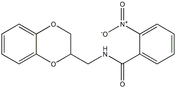 N-(2,3-dihydro-1,4-benzodioxin-2-ylmethyl)-2-nitrobenzamide 结构式