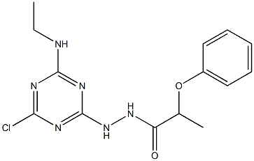 N'-[4-chloro-6-(ethylamino)-1,3,5-triazin-2-yl]-2-phenoxypropanohydrazide 结构式