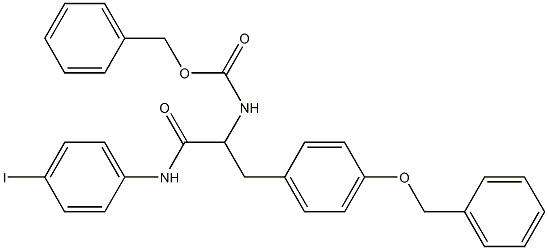 benzyl 1-[4-(benzyloxy)benzyl]-2-(4-iodoanilino)-2-oxoethylcarbamate 结构式