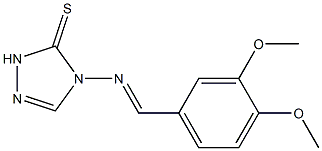 4-[(3,4-dimethoxybenzylidene)amino]-2,4-dihydro-3H-1,2,4-triazole-3-thione 结构式