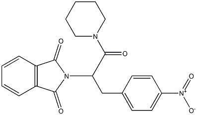 2-[1-{4-nitrobenzyl}-2-oxo-2-(1-piperidinyl)ethyl]-1H-isoindole-1,3(2H)-dione 结构式