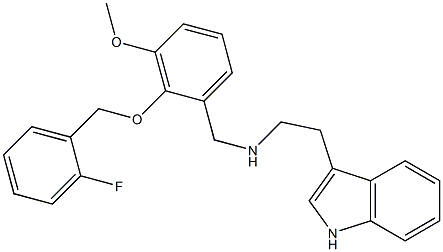 N-{2-[(2-fluorobenzyl)oxy]-3-methoxybenzyl}-N-[2-(1H-indol-3-yl)ethyl]amine 结构式