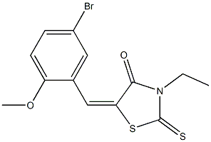 5-(5-bromo-2-methoxybenzylidene)-3-ethyl-2-thioxo-1,3-thiazolidin-4-one 结构式