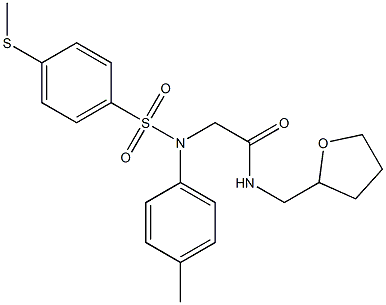 2-(4-methyl{[4-(methylsulfanyl)phenyl]sulfonyl}anilino)-N-(tetrahydro-2-furanylmethyl)acetamide 结构式