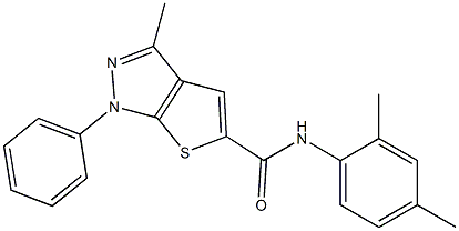 N-(2,4-dimethylphenyl)-3-methyl-1-phenyl-1H-thieno[2,3-c]pyrazole-5-carboxamide 结构式