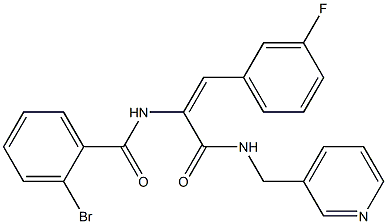 2-bromo-N-(2-(3-fluorophenyl)-1-{[(3-pyridinylmethyl)amino]carbonyl}vinyl)benzamide 结构式