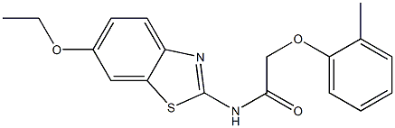 N-(6-ethoxy-1,3-benzothiazol-2-yl)-2-(2-methylphenoxy)acetamide 结构式