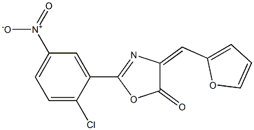 2-{2-chloro-5-nitrophenyl}-4-(2-furylmethylene)-1,3-oxazol-5(4H)-one 结构式