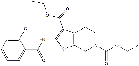 diethyl 2-[(2-chlorobenzoyl)amino]-4,7-dihydrothieno[2,3-c]pyridine-3,6(5H)-dicarboxylate 结构式