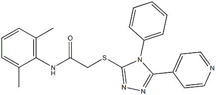 N-(2,6-dimethylphenyl)-2-{[4-phenyl-5-(4-pyridinyl)-4H-1,2,4-triazol-3-yl]sulfanyl}acetamide 结构式