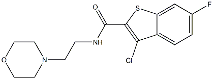 3-chloro-6-fluoro-N-[2-(4-morpholinyl)ethyl]-1-benzothiophene-2-carboxamide 结构式