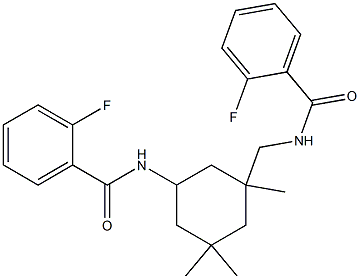 2-fluoro-N-(3-{[(2-fluorobenzoyl)amino]methyl}-3,5,5-trimethylcyclohexyl)benzamide 结构式