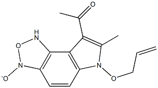 1-[6-(allyloxy)-7-methyl-3-oxido-6H-[1,2,5]oxadiazolo[3,4-e]indol-8-yl]ethanone 结构式