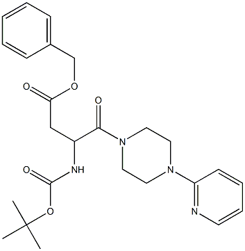 benzyl 3-[(tert-butoxycarbonyl)amino]-4-oxo-4-[4-(2-pyridinyl)-1-piperazinyl]butanoate 结构式