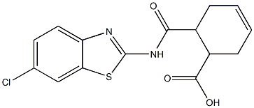 6-{[(6-chloro-1,3-benzothiazol-2-yl)amino]carbonyl}-3-cyclohexene-1-carboxylic acid 结构式