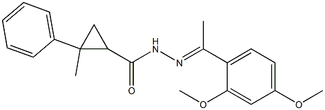 N'-[1-(2,4-dimethoxyphenyl)ethylidene]-2-methyl-2-phenylcyclopropanecarbohydrazide 结构式