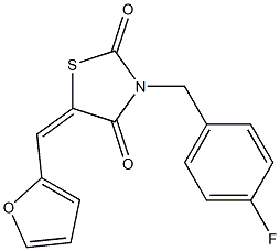 3-(4-fluorobenzyl)-5-(2-furylmethylene)-1,3-thiazolidine-2,4-dione 结构式