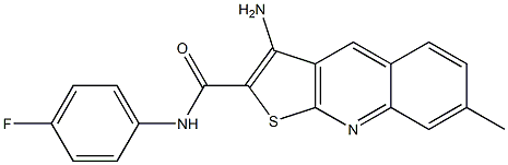 3-amino-N-(4-fluorophenyl)-7-methylthieno[2,3-b]quinoline-2-carboxamide 结构式