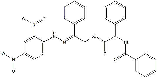 2-({2,4-dinitrophenyl}hydrazono)-2-phenylethyl (benzoylamino)(phenyl)acetate 结构式