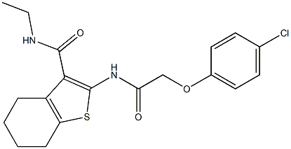 2-{[(4-chlorophenoxy)acetyl]amino}-N-ethyl-4,5,6,7-tetrahydro-1-benzothiophene-3-carboxamide 结构式