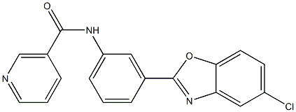 N-[3-(5-chloro-1,3-benzoxazol-2-yl)phenyl]nicotinamide 结构式