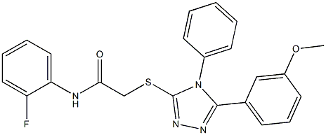 N-(2-fluorophenyl)-2-{[5-(3-methoxyphenyl)-4-phenyl-4H-1,2,4-triazol-3-yl]sulfanyl}acetamide 结构式