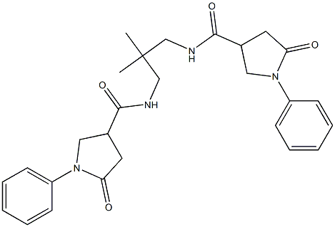 N-(2,2-dimethyl-3-{[(5-oxo-1-phenyl-3-pyrrolidinyl)carbonyl]amino}propyl)-5-oxo-1-phenyl-3-pyrrolidinecarboxamide 结构式