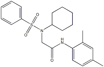 2-[cyclohexyl(phenylsulfonyl)amino]-N-(2,4-dimethylphenyl)acetamide 结构式