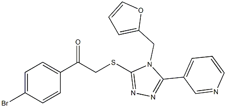 1-(4-bromophenyl)-2-{[4-(2-furylmethyl)-5-pyridin-3-yl-4H-1,2,4-triazol-3-yl]sulfanyl}ethanone 结构式