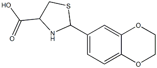 2-(2,3-dihydro-1,4-benzodioxin-6-yl)-1,3-thiazolidine-4-carboxylic acid 结构式