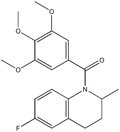 6-fluoro-2-methyl-1-(3,4,5-trimethoxybenzoyl)-1,2,3,4-tetrahydroquinoline 结构式