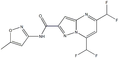 5,7-bis(difluoromethyl)-N-(5-methyl-3-isoxazolyl)pyrazolo[1,5-a]pyrimidine-2-carboxamide 结构式