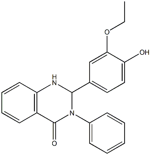 2-(3-ethoxy-4-hydroxyphenyl)-3-phenyl-2,3-dihydro-4(1H)-quinazolinone 结构式