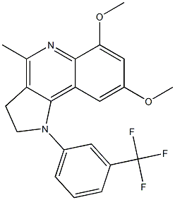 6,8-dimethoxy-4-methyl-1-[3-(trifluoromethyl)phenyl]-2,3-dihydro-1H-pyrrolo[3,2-c]quinoline 结构式