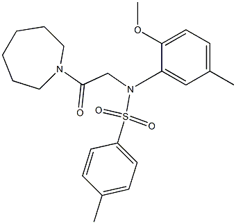 N-[2-(1-azepanyl)-2-oxoethyl]-N-(2-methoxy-5-methylphenyl)-4-methylbenzenesulfonamide 结构式