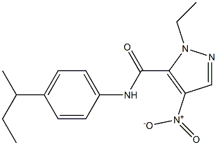 N-(4-sec-butylphenyl)-1-ethyl-4-nitro-1H-pyrazole-5-carboxamide 结构式