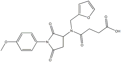 4-{(2-furylmethyl)[1-(4-methoxyphenyl)-2,5-dioxo-3-pyrrolidinyl]amino}-4-oxobutanoic acid 结构式