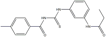 N-[3-({[(4-methylbenzoyl)amino]carbothioyl}amino)phenyl]propanamide 结构式