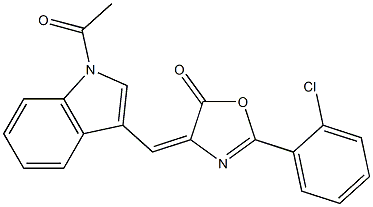 4-[(1-acetyl-1H-indol-3-yl)methylene]-2-(2-chlorophenyl)-1,3-oxazol-5(4H)-one 结构式